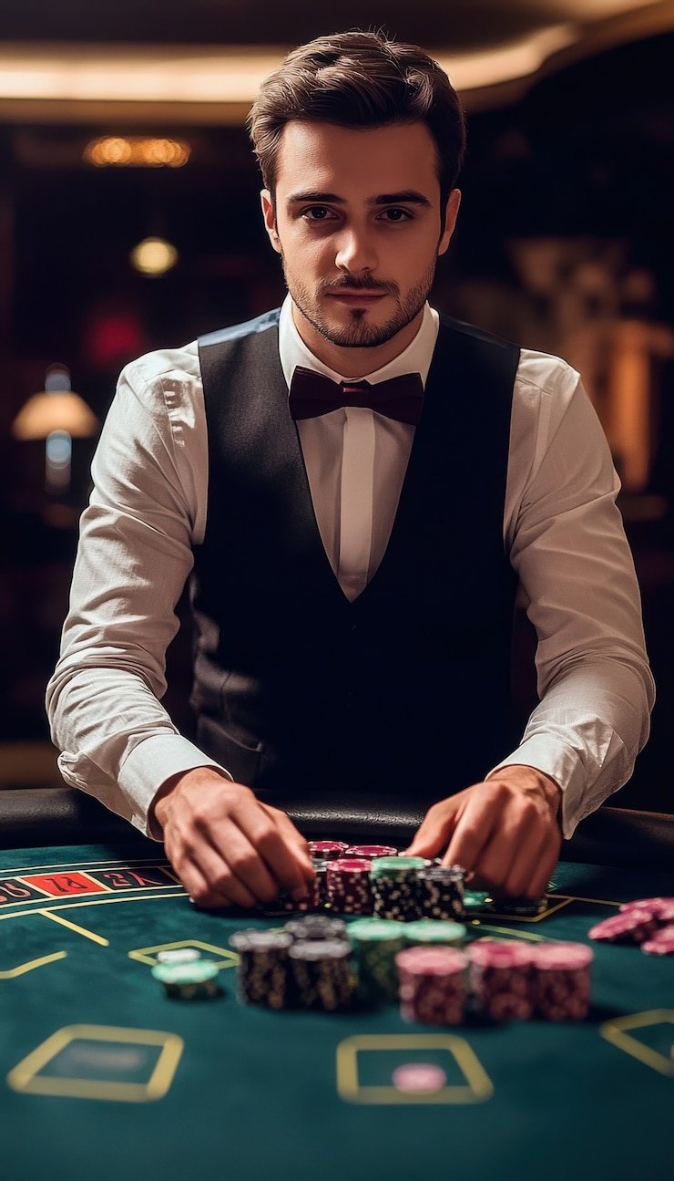 Live dealer at zeus40 No Commission Baccarat table